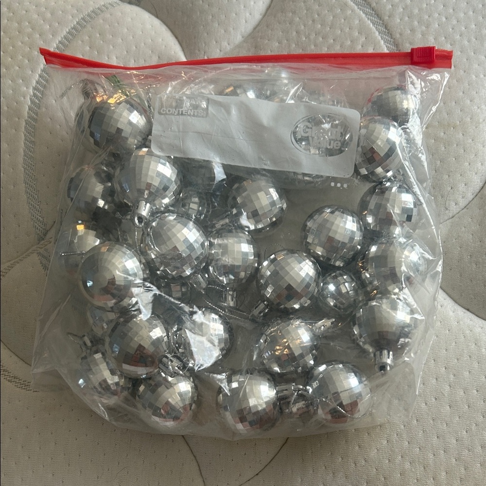 Silver Disco Ball Ornaments
